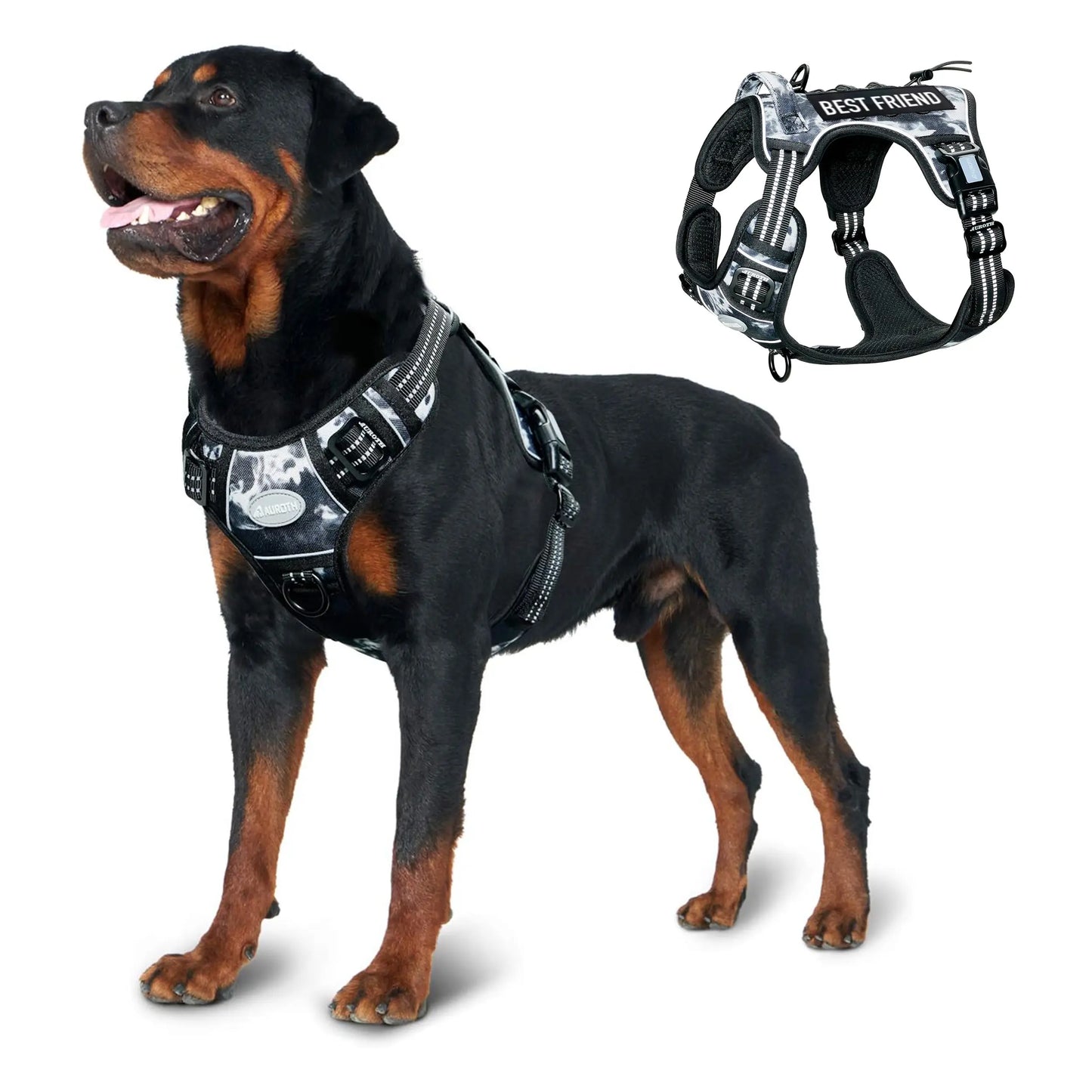 Auroth Tactical Dog Harness – Universal Harness, Walking Harness & Safety Harnesses for Small to Large Dogs, Durable Reflective, Easy to Control, No Pull Adjustable Pet Harness, Pet Supplies