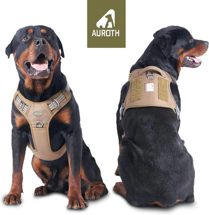 Auroth Tactical Dog Harness – Universal Harness, Walking Harness & Safety Harnesses for Small to Large Dogs, Durable Reflective, Easy to Control, No Pull Adjustable Pet Harness, Pet Supplies