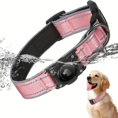 Tactical Nylon Airtag Dog Collar - Heavy Duty Metal Buckle Military Gear, Waterproof, Stain Resistant, Escape Proof, Universal Adjustable for Medium/Large/Xl Dogs, Non-Customized, Detachable Pet Supply Collar (Ideal Father'S Day Gift), Collars