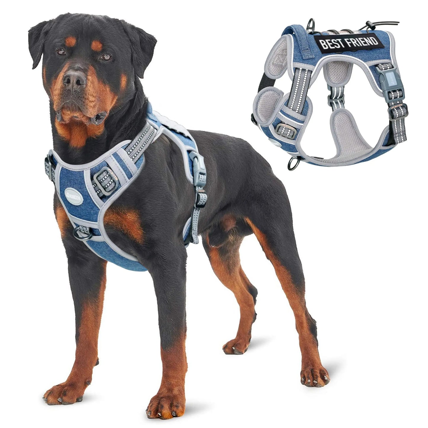 Auroth Tactical Dog Harness – Universal Harness, Walking Harness & Safety Harnesses for Small to Large Dogs, Durable Reflective, Easy to Control, No Pull Adjustable Pet Harness, Pet Supplies