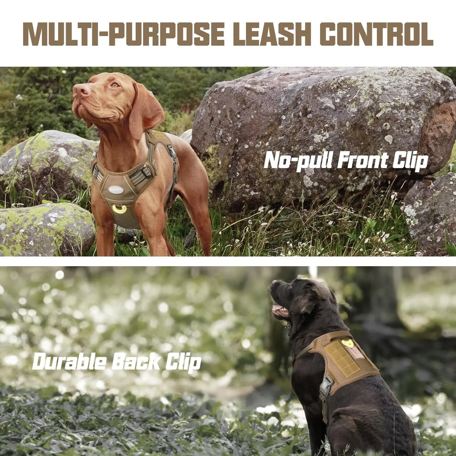 Auroth Tactical Dog Harness – Universal Harness, Walking Harness & Safety Harnesses for Small to Large Dogs, Durable Reflective, Easy to Control, No Pull Adjustable Pet Harness, Pet Supplies