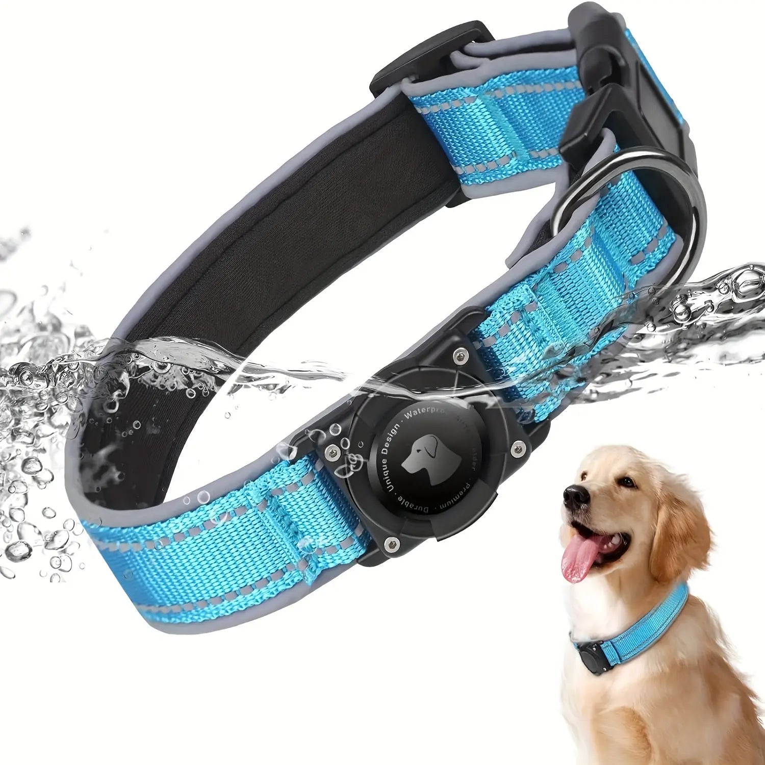 Tactical Nylon Airtag Dog Collar - Heavy Duty Metal Buckle Military Gear, Waterproof, Stain Resistant, Escape Proof, Universal Adjustable for Medium/Large/Xl Dogs, Non-Customized, Detachable Pet Supply Collar (Ideal Father'S Day Gift), Collars