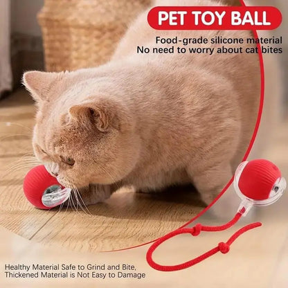 Interactive Electric Cat Toy with Rope Perfect Gift for Pets, Automatic Rolling Ball for Kittens, Fun Dog Cat Accessories