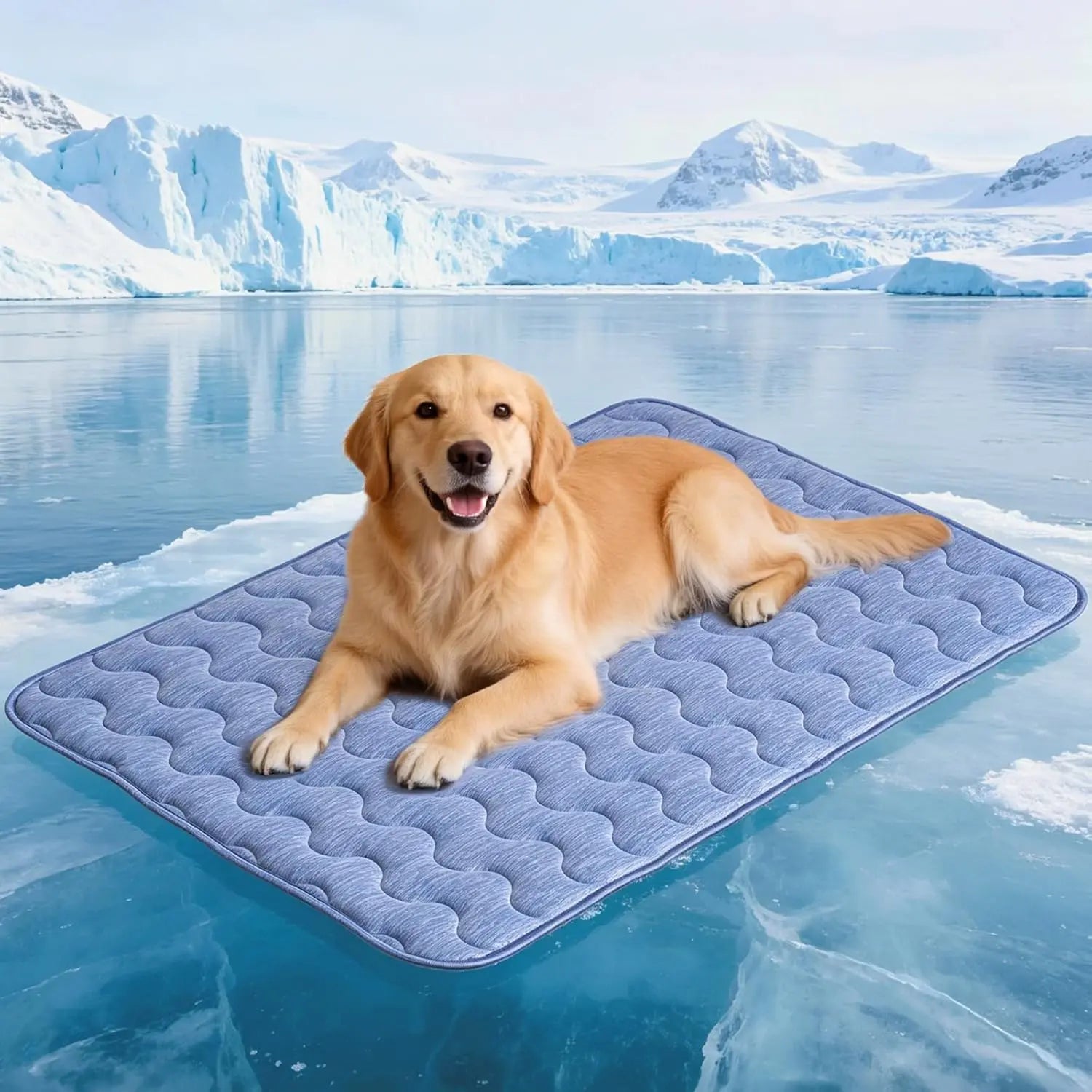 Premium Washable Pet Cooling Mat for Large Dogs – Q-MAX>0.45 Non-Gel, Non-Electric, Non-Slip Summer Crate Bed