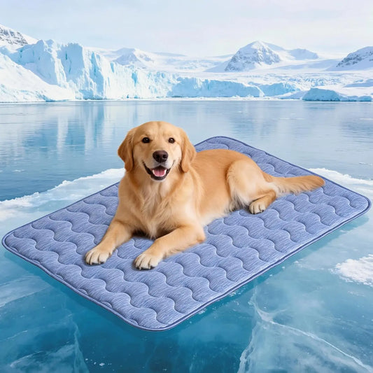 Premium Washable Pet Cooling Mat for Large Dogs – Q-MAX>0.45 Non-Gel, Non-Electric, Non-Slip Summer Crate Bed