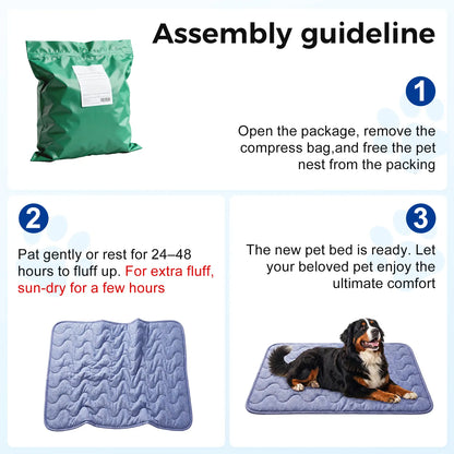 Premium Washable Pet Cooling Mat for Large Dogs – Q-MAX>0.45 Non-Gel, Non-Electric, Non-Slip Summer Crate Bed