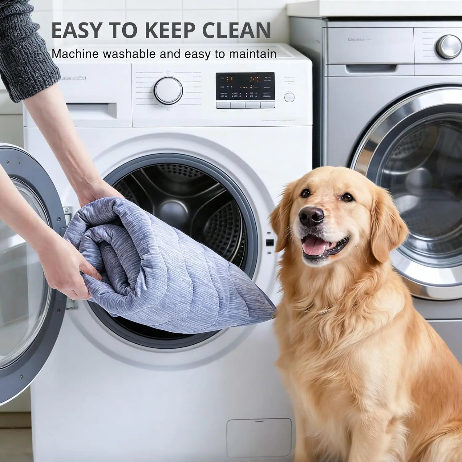 Premium Washable Pet Cooling Mat for Large Dogs – Q-MAX>0.45 Non-Gel, Non-Electric, Non-Slip Summer Crate Bed