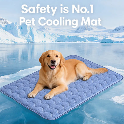 Premium Washable Pet Cooling Mat for Large Dogs – Q-MAX>0.45 Non-Gel, Non-Electric, Non-Slip Summer Crate Bed