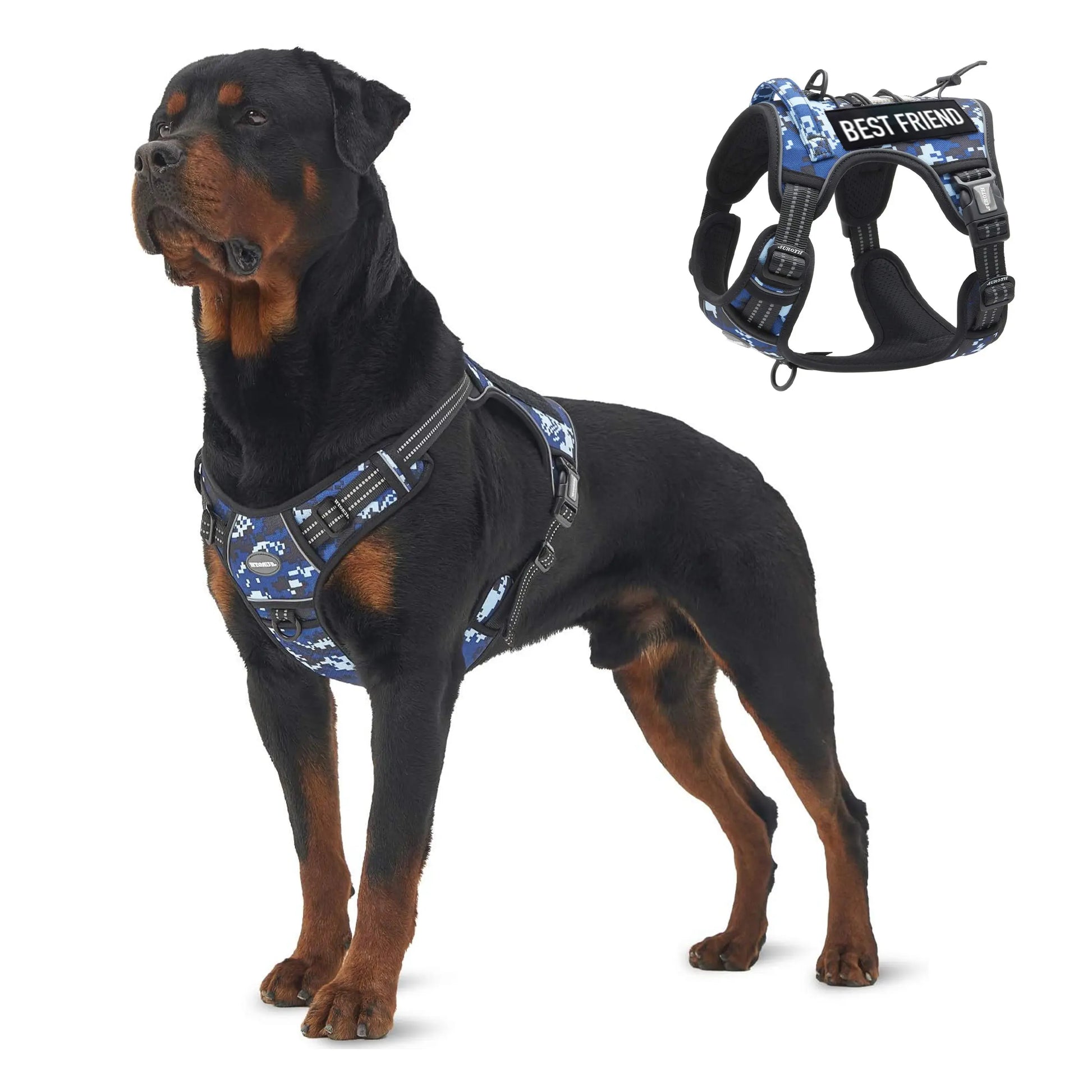 Auroth Tactical Dog Harness – Universal Harness, Walking Harness & Safety Harnesses for Small to Large Dogs, Durable Reflective, Easy to Control, No Pull Adjustable Pet Harness, Pet Supplies
