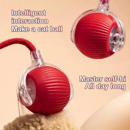 Interactive Electric Cat Toy with Rope Perfect Gift for Pets, Automatic Rolling Ball for Kittens, Fun Dog Cat Accessories
