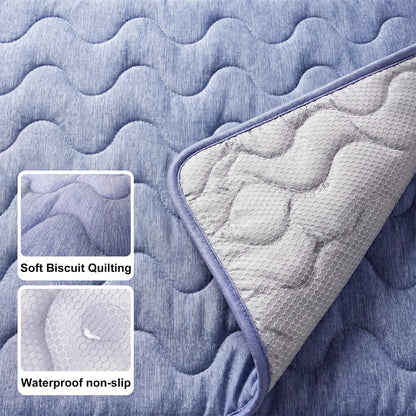 Premium Washable Pet Cooling Mat for Large Dogs – Q-MAX>0.45 Non-Gel, Non-Electric, Non-Slip Summer Crate Bed